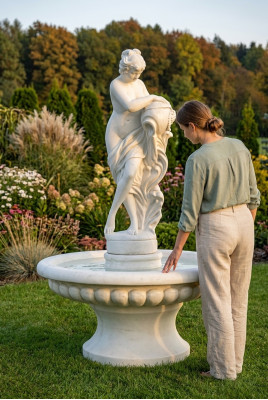 Decorative fountain, spring fountain statue 196cm, fountain decoration, garden fountain, pond