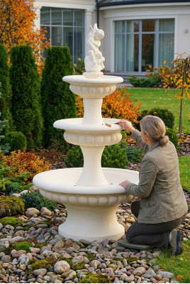Decorative Fountain, Spring Fountain, 186cm, Sculpture Fountain, Garden Decoration, New Pond Fountain