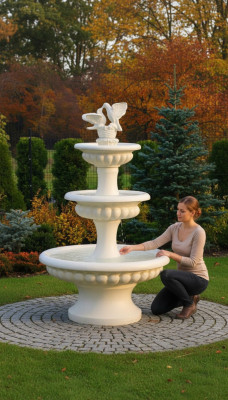 Decorative fountain, sculpture fountain, garden decoration, 186 cm, garden fountain, pond new