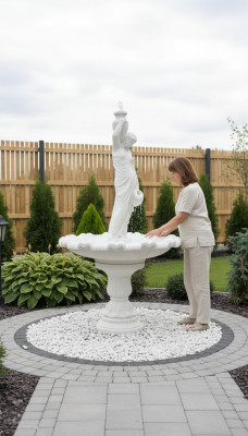 Decorative Fountain Statue 239cm Fountain Decoration Garden Pond Fountain