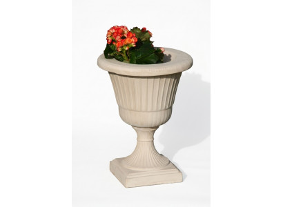 Flower basket, flowers, vase, vessel, garden, terrace, decoration, statue, figures, dahlia.