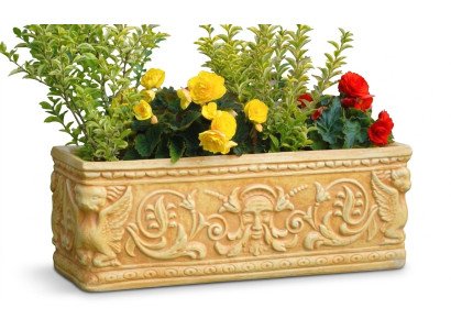 Flower basket, flower container, garden, terrace, decoration, statue, figures, flower box
