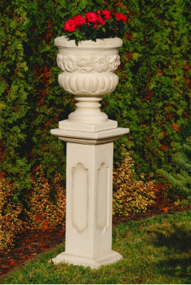 Flower basket, box, flower vase, vessel, garden, terrace, decoration, statue, figurines.