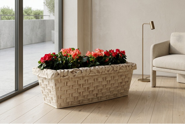 Garden flower basket, flower container, terrace decoration, statue figures, flower box