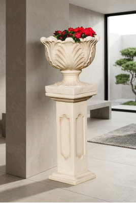 Vessel Garden Flower Basket Flowers Terrace Decoration Statue Figures Flower Box