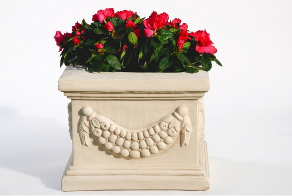Flower basket, flower box, flower pot, terrace decoration, statue figures, garden.