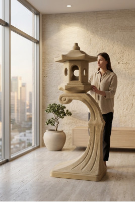 Lamp Outdoor Light Garden Terrace Stone Sculpture Figure Lamp Lighting New