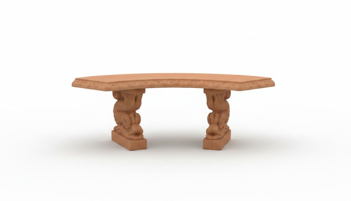 Bench furniture terrace garden quiet corner concrete seat bench Roman