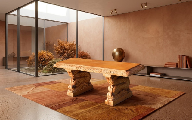 Bank bench garden quiet corner concrete seat bench style furniture
