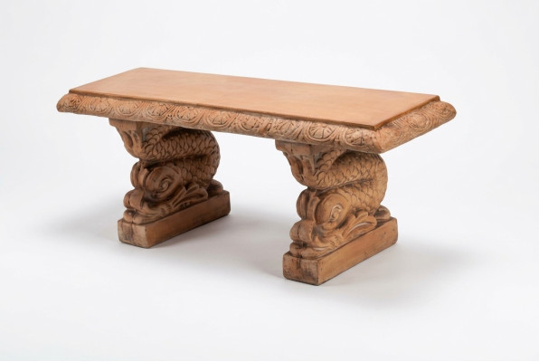 Bank bench garden quiet corner concrete seat bench style furniture