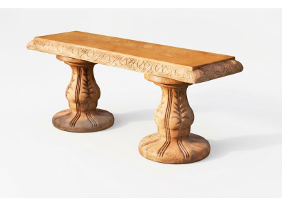 Bank bench garden quiet corner concrete seating bank Roman style furniture terrace