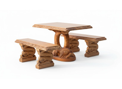 Antique garden style furniture rustic stone tables terrace fish-shaped table PROSTY