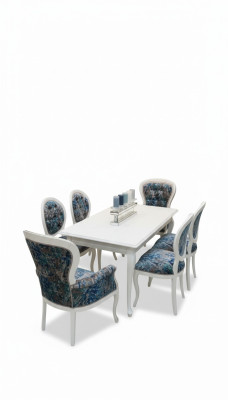 Dine in style with classic gray-blue dining chairs in a practical set of 4
