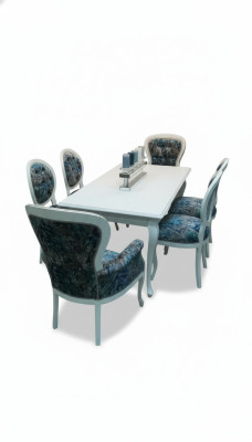 6x Chair Set Armchair Seat Cushion Chesterfield Designer Chairs with Armrests