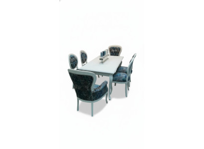 6x Chair Set Armchair Seat Cushion Chesterfield Designer Chairs with Armrests