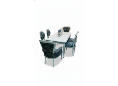 6x Chair Set Armchair Seat Cushion Chesterfield Designer Chairs with Armrests