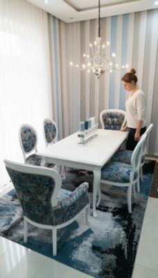 Dining table designer chairs seat dining chairs chair set table + 6 chairs set