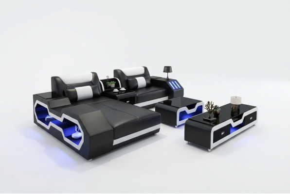 Noble luxury couch corner sofa living landscape multifunctional couches sofa USB light