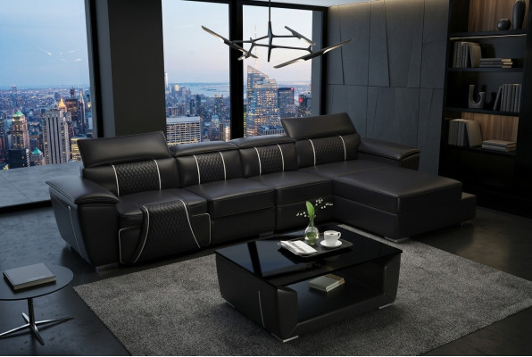 Leather sofa couch upholstery designer sofa leather sofas sofa L-shape sofa G8048C black
