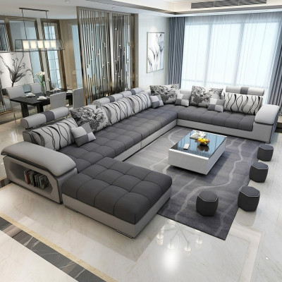 Living area textile sofa couch upholstery couches sofas U-shaped designer suite