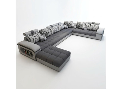 Living area textile sofa couch upholstery couches sofas U-shaped designer suite