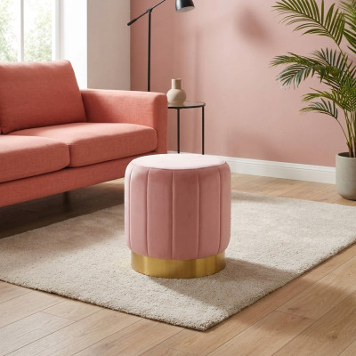Pouf Ottoman Round Stool Upholstered Stool Seat Stool Ottoman Relax New