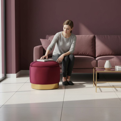 Pouf Footstool Round Stool Upholstered Stool Seat Stool Bathroom Stool Stool Chest Bench