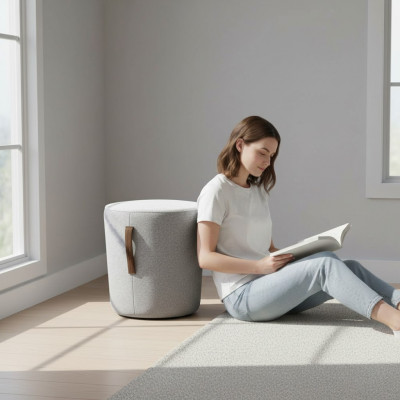 Pouf footstool round stool upholstered stool seat stool bathroom stool round ottoman new