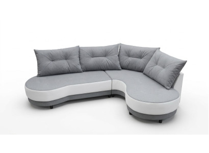 Upholstered sofa, lounge sofa, couch seating group, living room with cushions, L-shaped sofa