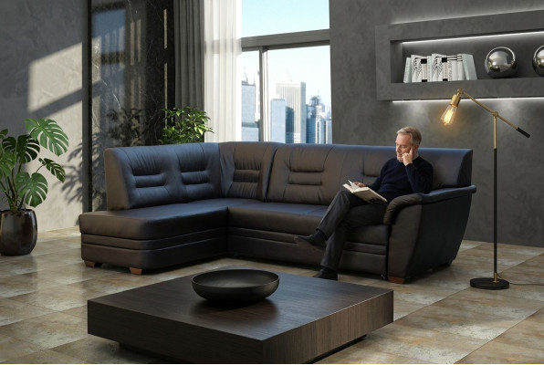 Sectional corner sofa with storage, upholstered sofa, couch, corner couch, L-shaped sofa.