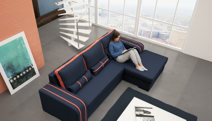 Sofa bed corner sofa sofas couch with bed function and upholstery - Modern set with sleep function