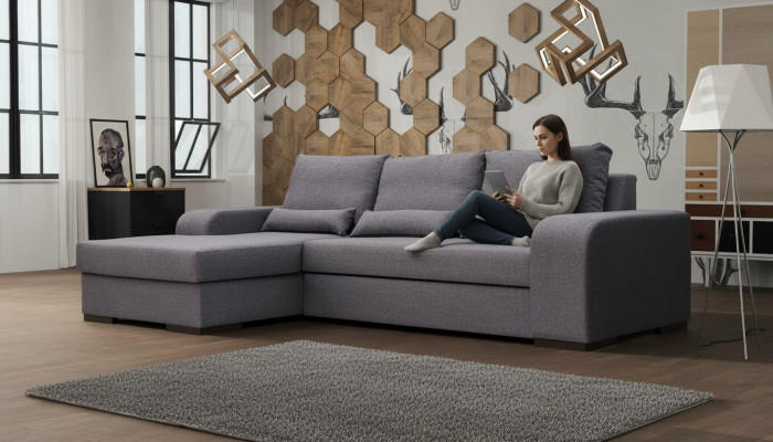 Sofa Sleeper Sofa Designer Sofa with Bed Function - Storage Box Corner Sofa Couch