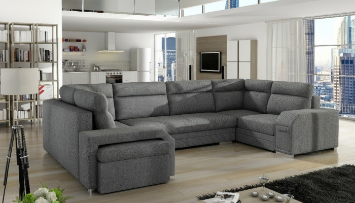 XXL living area corner sofa couch upholstery set designer U-shape corner new
