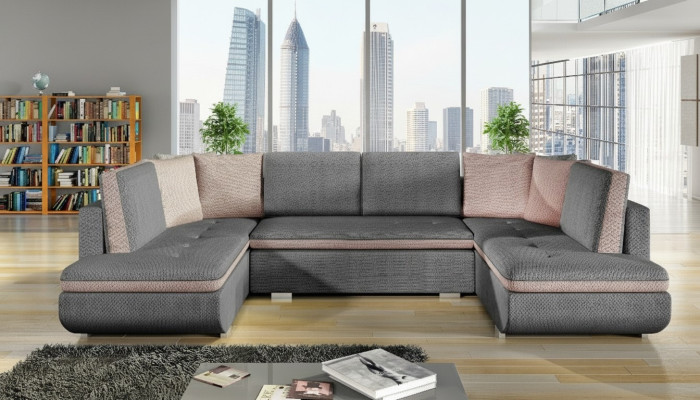 XXL living landscape corner sofa sofa couch upholstery suite corner designer new fabric
