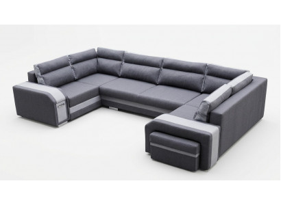XXL living landscape corner sofa couch upholstery set corner designer U-shape new