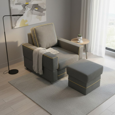 1-Seater Sofa Couch Designer Textile Sofas Upholstery New Modern Armchair