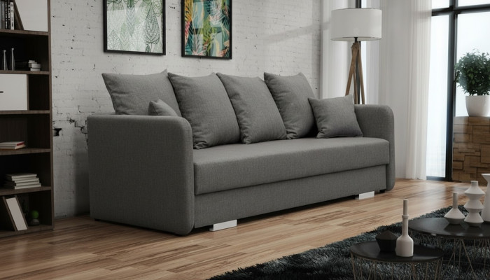 Sofa bed fabric 3-seater sofa couch textile upholstery new set with sleeping function