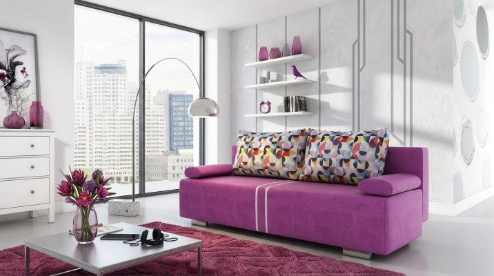 Sofa bed fabric sofa couch textile upholstery new set with bed function 3 seats