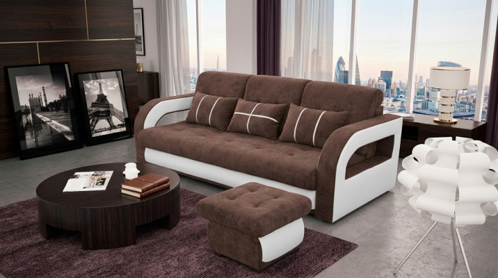 Sofa Couch Upholstery Sofas Couches Sleeper Sofa Bed Function 3-Seater + Ottoman New