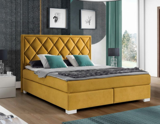 Beds Bed Upholstered Leather Textile Designer Noble Double Marriage Hotel Boxspring