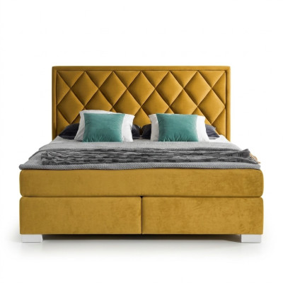 Beds Bed Upholstered Leather Textile Designer Noble Double Marriage Hotel Boxspring