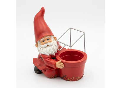 Christmas St. Nicholas with Flower Pot Garden Statue Sculpture Figures Sculptures