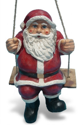 Design Santa Claus on Swing Garden Statue Sculpture Figures Sculptures New