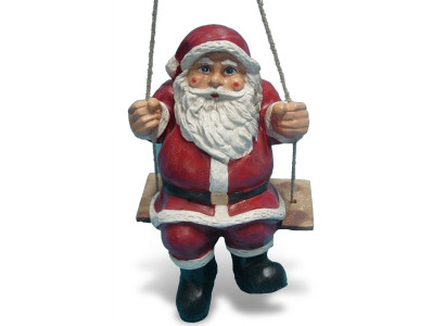 Design Santa Claus on Swing Garden Statue Sculpture Figures Sculptures New