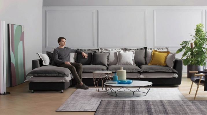 Corner sofa fabric seat upholstery couch set living room landscape sofas