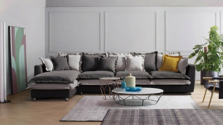 Corner sofa fabric seat upholstery couch set living room landscape sofas