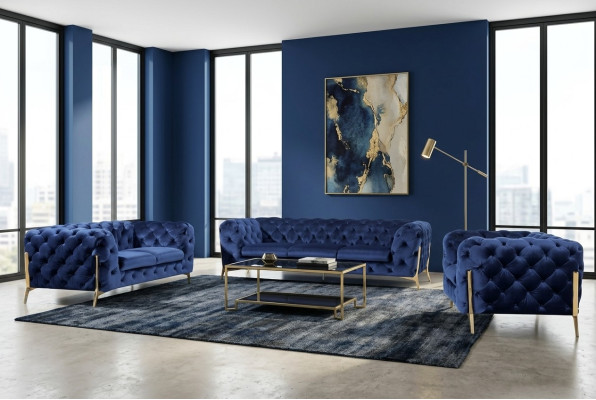 Luxury high-quality sofa couch upholstery seat 3+2+1 set decor Chesterfield