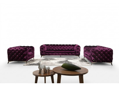 Luxury High-Quality Sofa Couch Upholstered Seat 3+2 Suite Chesterfield Sets