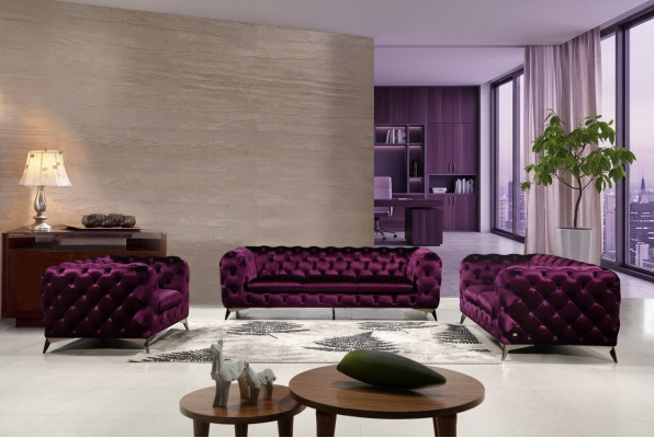 XXL Big Sofa Couch Chesterfield 3-Seater Upholstered Couches Seat Three Textile Fabric