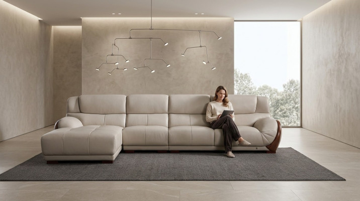 Corner sofa leather upholstery seat corner couch suite living room landscape
